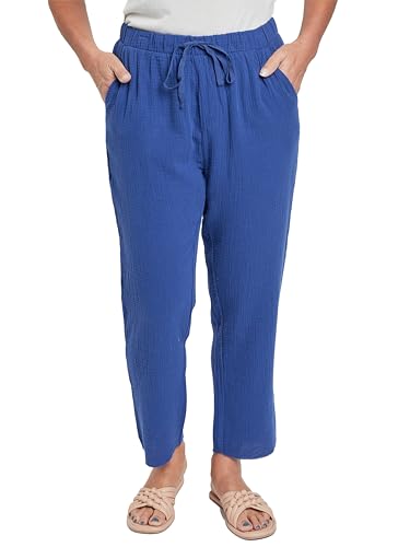 Royalty For Me Womens Women's Double Gauze Relaxed Fit Cropped Pant with Frayed Hem Deal