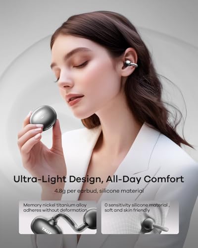 Image of TALIX Ultra Open Ear Earbuds X6, Clip-On Headphone with Directional Sound, Ultra-Light Comfort Fit, Bluetooth 5.4 Wireless Earbuds, 26H Playtime, Spatial Sound, for Running, Workout & Daily Use(Black)