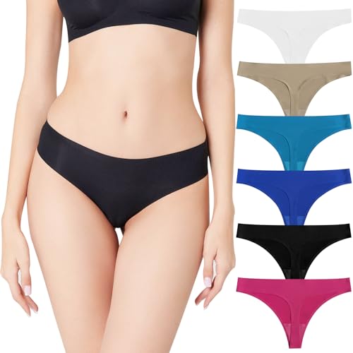 Listado de Costura de ropa interior . 50 BUMOKO Tangas de Lencería 6 Pack,Tangas Mujer Pack,Sin Costuras Bragas,Ropa Interior (MX/US, Alfa, Grande, Regular, Regular, Multicolor)