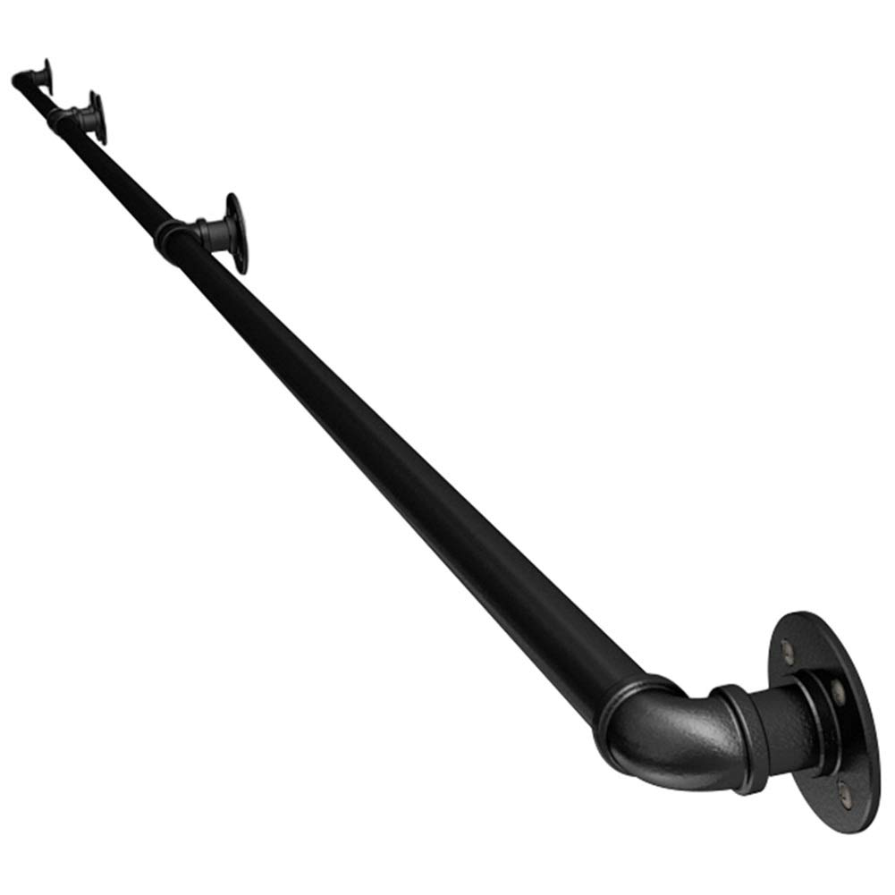 Fushou 20ft. Vento Industriale Tubo 'Acqua Corrimano per Scala. Ferro Battuto Antiscivolo Ringhiera Interno Attico Corridoio Corrimano A Muro Wuzming (Size : 4ft/1.2m)