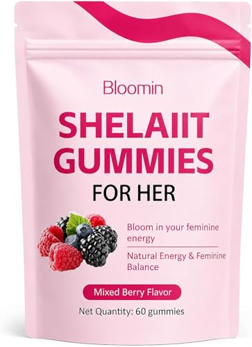 Bloomin Shilajit Gummies for Women Mixed Berry Flavor 60 Count