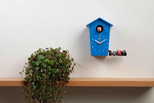 Kookoo Animalhouse Blue, Small Cuckoo Clock With 5 Farm Animals Sounds (Natural Field Recordings) #TOP4