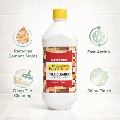Image of Ecoclean - Home and Bathroom Tiles Cleaner Liquid Strong - 1 Liter | Extra Shine, Good Smell, Tiles Stain Remover, Grout Cleaner, Ceramic & Vitrified Tiles