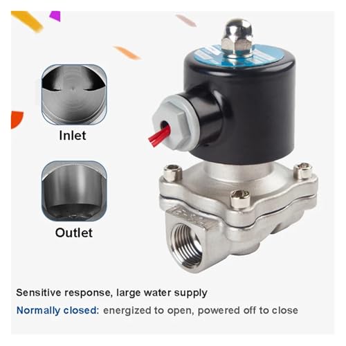 Électrovanne 24V eau en acier inoxydable 1/2 anti-corrosion durable