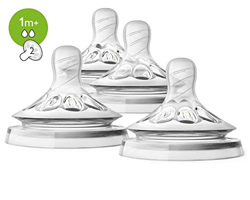 Philips Avent Natural Baby Bottle Slow Flow Nipple, 1M+, 4pk, Flow 2, SCF652/43 - Image 3