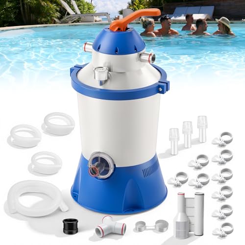 1000 GPH Pool Sand Filter Pump for Above Ground Pools Energy-Saving & Low Noise - 6-Way Valve - ETL Certified & GFCI Protected