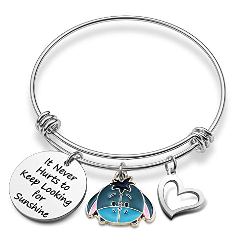 It Never Hurts to Keep Looking for Sunshine Bracelet Eeyore Quote Bracelet Winnie the Pooh Eeyore Bracelet(BR-Hurt sunshine)