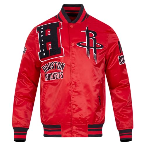 Pro Standard MENS NBA HOUSTON ROCKETS MASH UP SATIN JACKET RED/BLACK L
