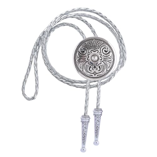 Image of GelConnie Floral Bolo Tie for Men Womens Bolo Tie Necklace Native American Black Men's Bolo Ties Western Cowboy Bolero Ties