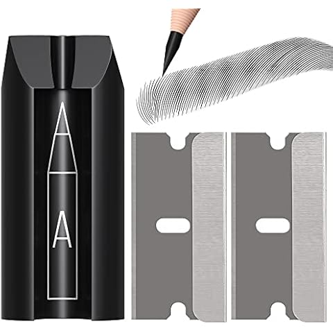 4-in-1 Plastic Duckbill-Shape Eyebrow Pencil Shaper - Eye Makeup Shaping Tool for Waterproof Peel Off Brow Pencils - Compact Cosmetic Shaper for Beginners & Professional Cover