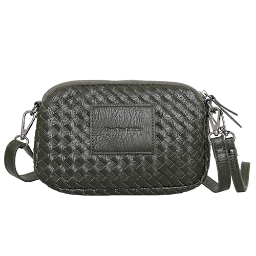 Woven Vegan Leather Crossbody Purses For Women Small Shoulder Bags with Wristlet & Adjustable Strap3