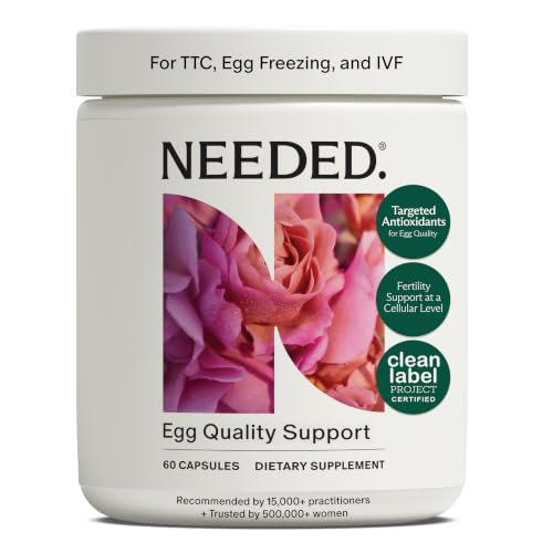 Needed. Egg Quality Support - Optimally Formulated Antioxidants Supplement for Egg Quality - Fertility Support - Fertility Supplement for Women - 60 Capsules - 30 Day Supply