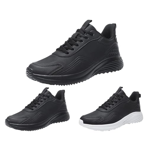 Chaussures décontractées en cuir homme baskets légères unies