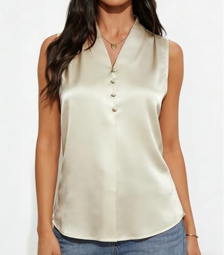 Womens Silk Satin Dressy Tank Tops  - image 2