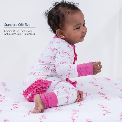 Image of LollyBanks Muslin Crib Sheet, 100% Cotton Fitted Crib Sheets for Girls