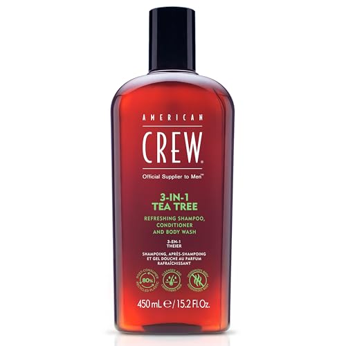 American Crew - 3 in 1 Ginger + Tea, Gel - Champú, Limpia, Acondiciona e Hidrata en Profundidad, con Aceite de Jojoba y Pantenol, Aroma Energizante, para Uso Diario, para Hombres - 450 ml