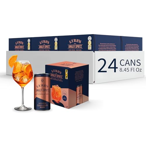 Lyre's Amalfi Spritz 24-Pack, Ready to Drink Canned Mocktails, Award-Winning Zero Proof Italian Spritz Alternative, Alcohol Free Aperitif & Non Alcoholic Prosecco, 70 Calories a Can (8.45 Fl Oz x 24)