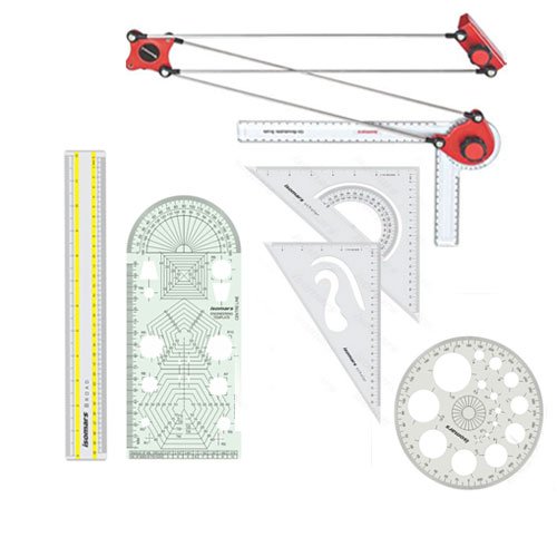 Isomars Engineering Drawing Kit – Set of 5 Essential Drafting Tools for Technical Drawing, Architecture & Engineering