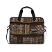 Estantería retro con libros vintage en el estante para portátil, bolsa de mensajero para tableta, funda adecuada para 14 a 16 pulgadas con correa ajustable para el hombro