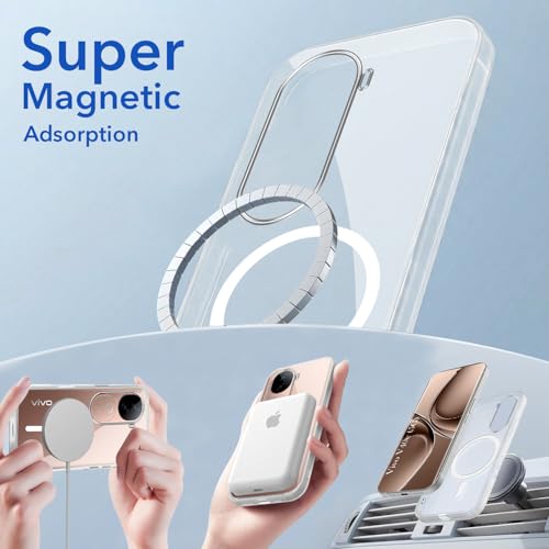 Image of Jkobi Lifetime Anti-Yellow MagSafe Compatible Clear Back Cover Case for Vivo V40e (Sleek Hard Crystal | Shockproof and Camera Protection)