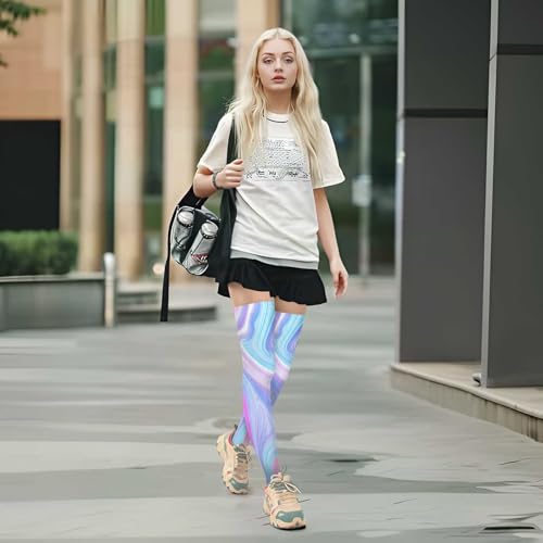 Thigh High Socks Abstract-marble-swirls High Socks Sports Casual Stockings for Women 1 Pair Over Knee Sock3