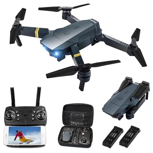 Drones com câmera para adultos iniciantes e crianças, drone E58 dobrável com câmera HD 1080p, quadricóptero RC - vídeo ao vivo FPV, retenção de altitude, modo Headless, decolagem/pouso com uma tecla,