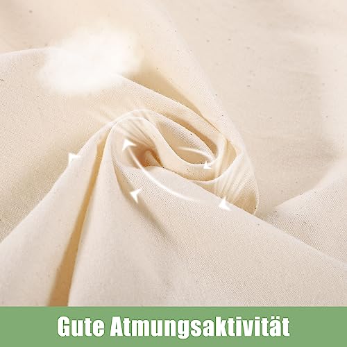 2 Stück Wäschesack, 50 x 70cm Baumwollsäckchen Stoffsäckchen Geschenkverpackung Wäschebeutel Reise Baumwollbeutel mit Kordelzug (Beige)