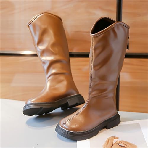 sfdgfhyf Solid Color Shoes for Toddler Black Platform Booties Kids Girls Front Zipper Cheer Shoes Outdoor Warm Non Slip2