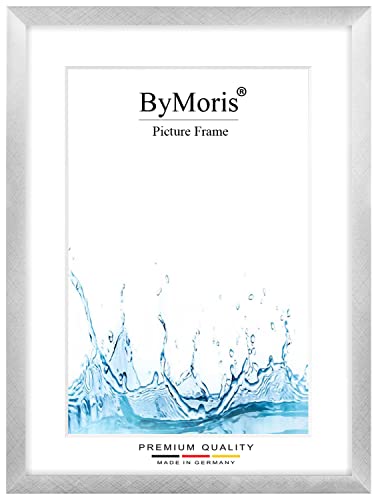 ByMoris Cornice per foto personalizzata 24 x 30 cm in Alu Criss Cross con vetro acrilico antiriflesso, poster puzzle ritratto cornici in legno