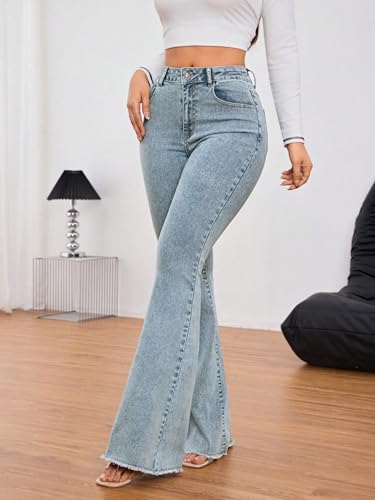 Image of KOTTY Women's High Waist Flared Fit Stretchable Denim Jeans for Casual