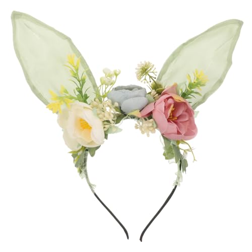 LIFKOME Bunny Ears Flower Headband for Women Cute...