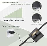 Akku Wandleuchte Innen,USB-C Wiederaufladbare LED Wandlampe mit Fernbedienung,Schwarz Dimmbar Touch Kabellose Wandleuchte Batterie 10000mAh,350° Drehbare für Wohnzimmer Schlafzimmer,70CM (2-Stück)