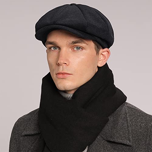 Boné masculino jornaleiro de lã alta tweed Gatsby chapéu Ivy Cabbie boné de golfe plano para pais mu