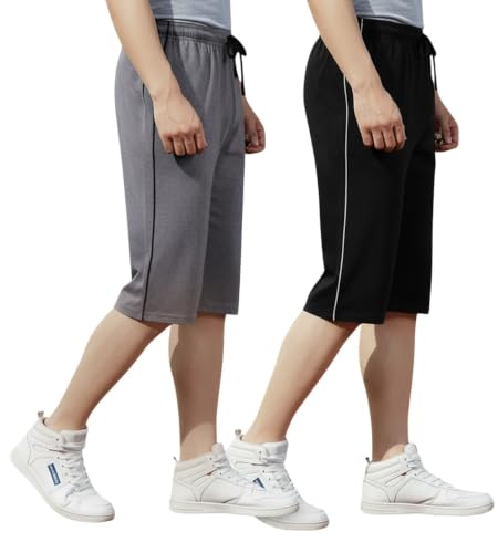 Image of FEEL TRACK Men's Regular Fit Three Fourth Capri (Pack of 2)