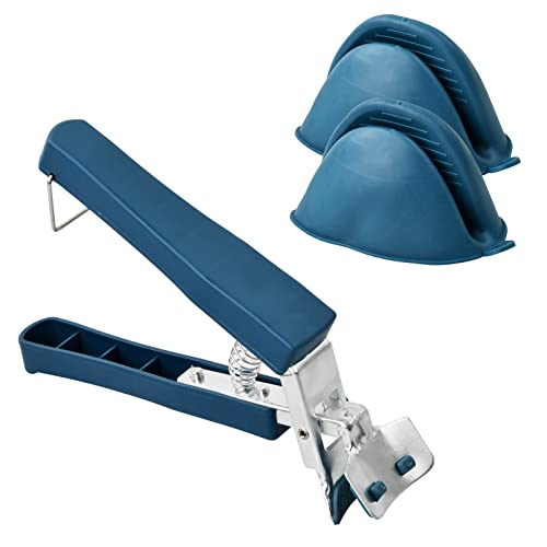 Clips de Agarre de Tazón + Guantes Protectores de Silicona, Agarre de Sartén de Horno de Microondas, Antideslizante Resistente a Altas Temperaturas para Cocina Anti-Escaldado