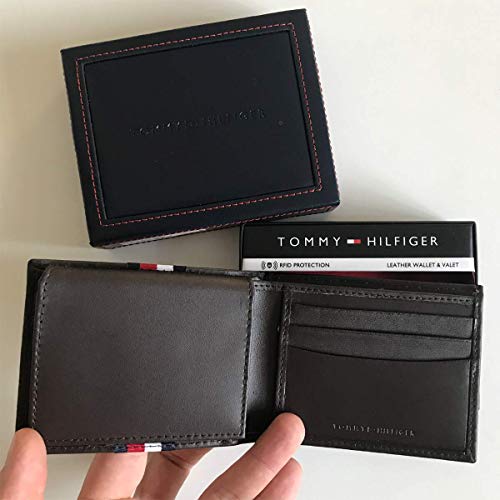 Carteira de Couro Tommy Hilfiger Masculina Tamanho:Único;Cor:Marrom