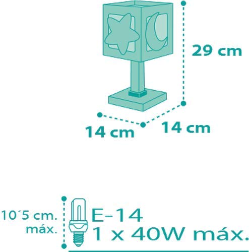 Dalber - Lampada da tavolo E-14, Chiaro di luna grigio, Multicolore, 14 x 14 x 29 - Image 8