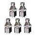 ESUPPORT 5Pcs DPDT Momentary ON/(ON) Foot Switch Guitar Effects Pedal Metal Stomp Box 6pin Push Button