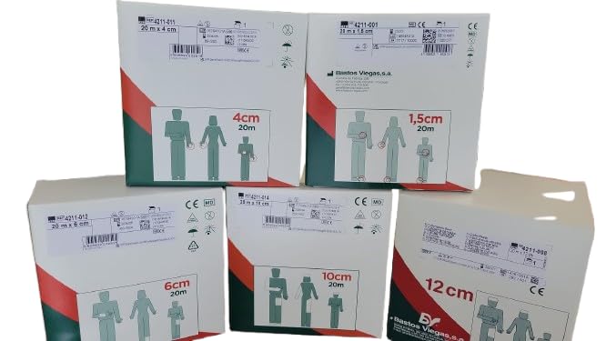20 mètres de jersey tubulaire médical Bastos Portugal – 67% coton / 33% viscose – Maillage tubulaire sans couture – Élastique et confortable (Non étirée 20m x 12 cm)