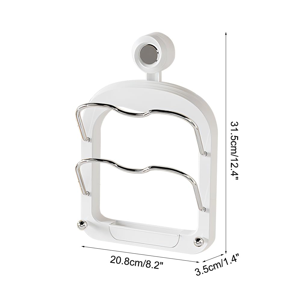 DONGKER Soporte para tapa de olla, con ventosa de 2 niveles, organizador de tapas de sartén, sin perforaciones, para armario de cocina o despensa