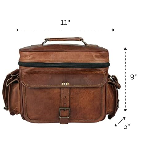 Leather Messenger Bag for Camera