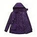 Weste Hundesport Damen Leichte Anorakjacke für Damen, Winddicht, wasserabweisend, Langer Mantel mit Kapuze und Taschen für den täglichen Gebrauch, Outdoor-Wandern Puffärmel (Purple, XXL)