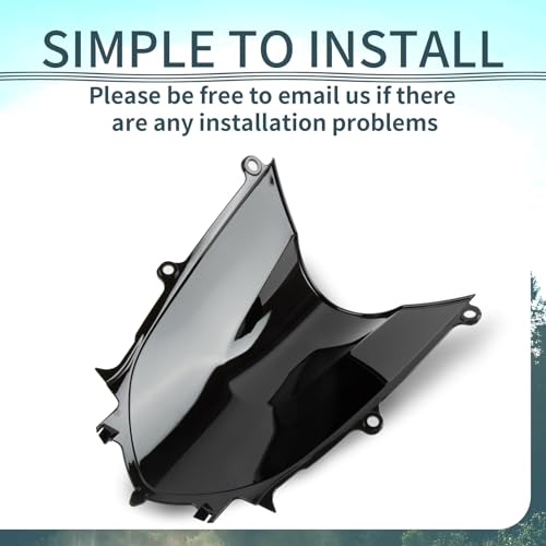 Image of Front Motorcycle Windshield Windscreen for YZF R6 2017-2025, R7 2021-2025 | premium ABS plastic, streamlined design, daily commute, front windshield replacement, Black