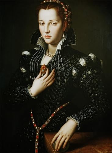Toile d'art abstrait Lucrèce de Médicis Agnolo Bronzino pour habiller un grand mur vide 60x90cm