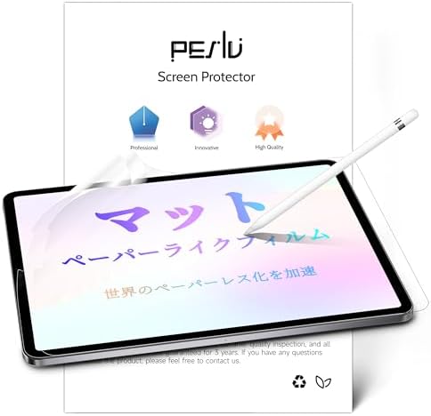 Peslv【2枚セット】iPad Air 第5/第4世代 10.9インチ&iPad Pro 11インチ (2022/2021/2020/2018年) 用 ペーパーライクフィル、マットな反射防止PETフィルム、ブルーライトフィルターの目保護カバー、紙のような描き心地と書き心地