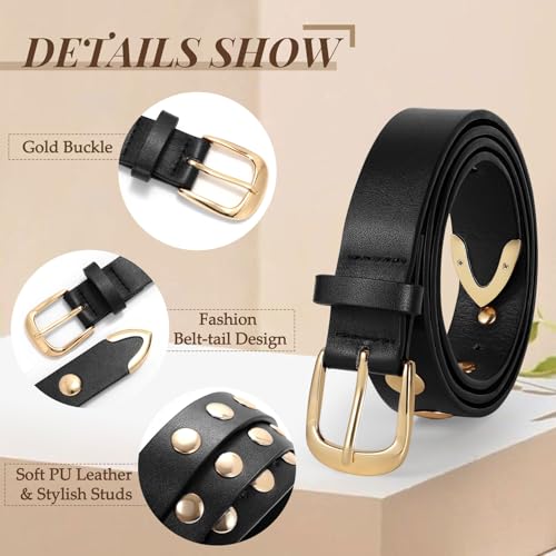 Women Fashion Leather Belt Women Belts for Jeans Dress Women Punk Leather Belt Women Studded Belt Women Vintage Belt3
