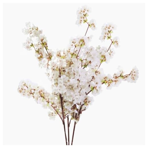 Yinhua 39 Inch Artificial Cherry Blossom Branches Flowers Stems Silk Tall Fake Flower Arrangements for Home Wedding (Cherry Blossom, Pack of 3)