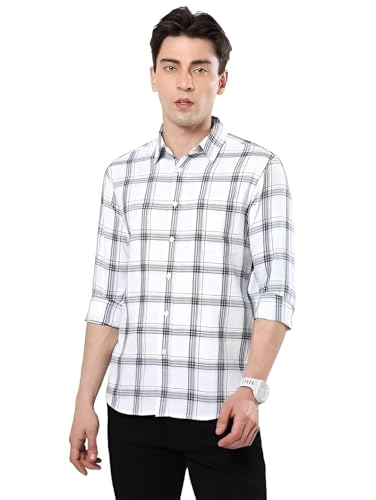 Image of GLORYBOYZ Men's Full Sleeve Checkered Casual Cotton Shirt S-2XL