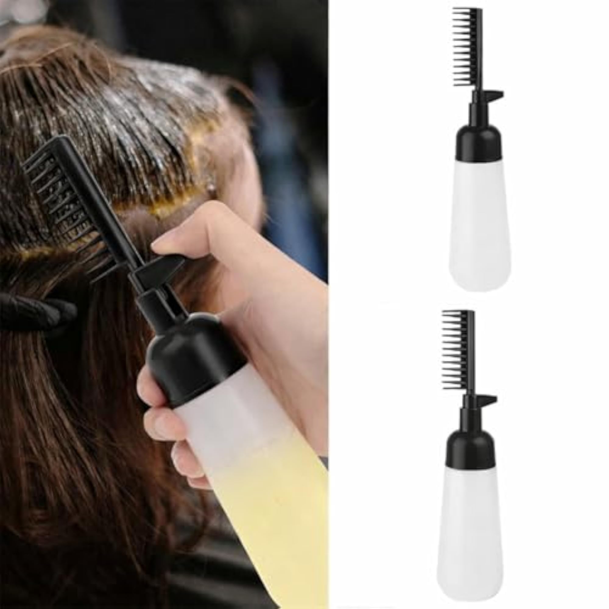 Professional Hair Dye Applicator Bottle with Root Comb