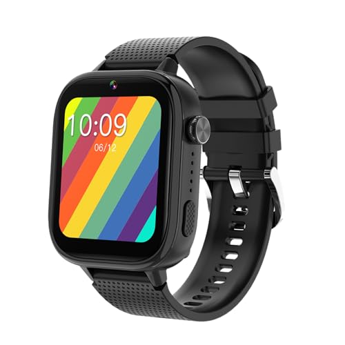 WENIVO Reloj inteligente 4G para niños, teléfono inteligente para niños, videollamadas, mensajes de texto, modo escolar, función SOS, ubicación GPS en tiempo real, cámara, pantalla táctil, podómetro,